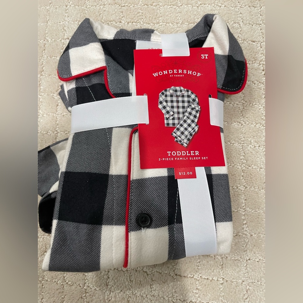 3T Buffalo Plaid Toddler Flannel Pajama Set
